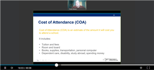 financial aid presentation screenshot 